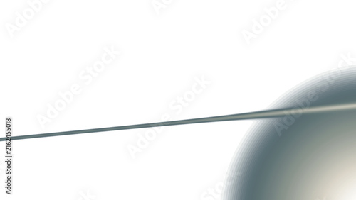 Abstract flowing line and gradient sphere on white background