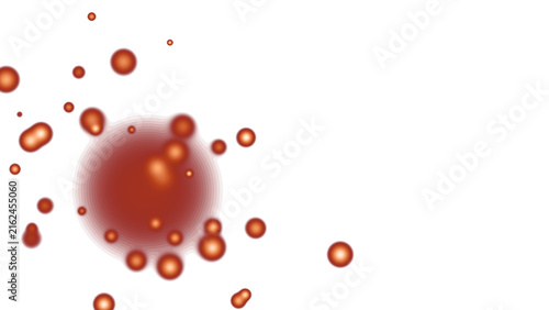 Red blood cell cluster floating in 3D render