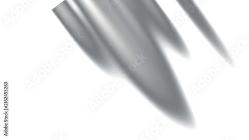 Abstract flowing grey shapes on white background modern digital art