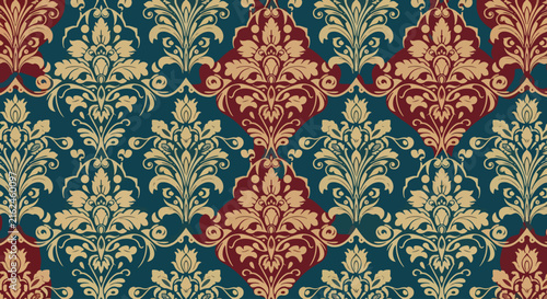 Classic Ornamental Floral Damask Background Vector With Timeless Decorative Appeal