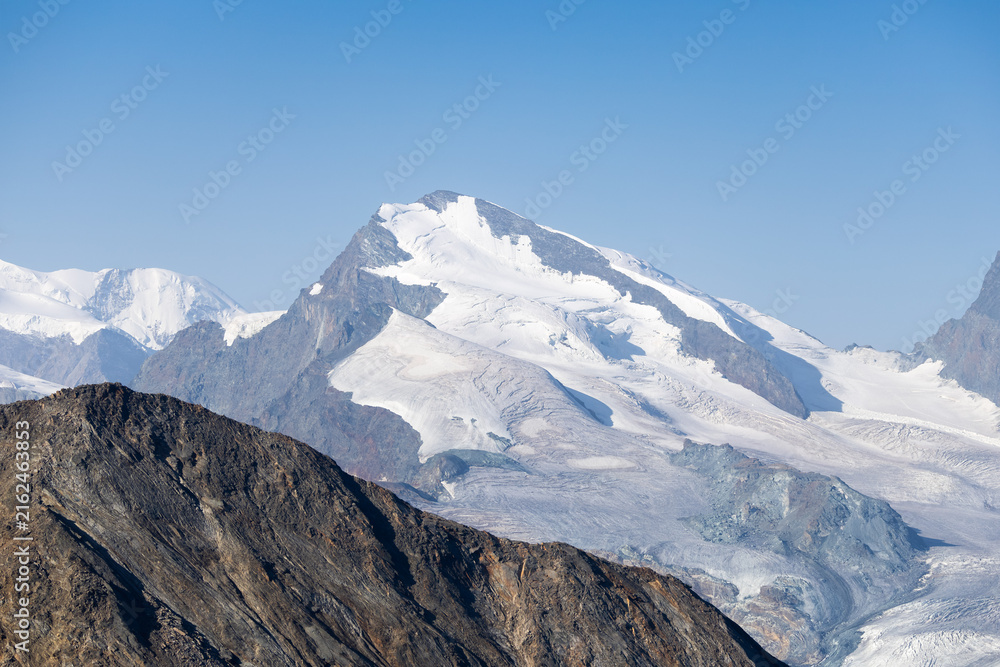 Obraz premium Glacier-Covered Peaks of the Pennine Alps in Upper Valais, Switzerland (Alpes valaisannes)