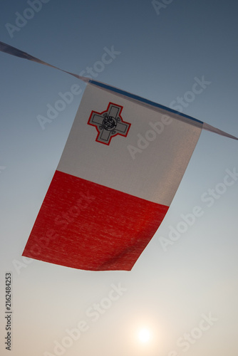 Obraz na plátně Maltese national flag displayed for Malta Independence Day, L-Indipendenza, celebrated on September 21