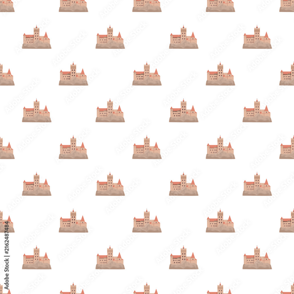 Naklejka premium Castle pattern forming a fun repeating texture on a white background