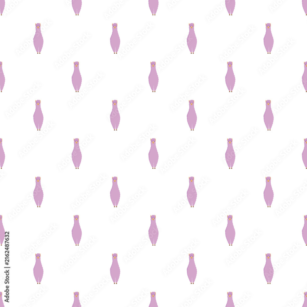 Naklejka premium Cute cartoon llamas repeating on a white background, creating a fun textile design