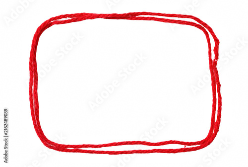Canvastavla Red String Forming a Rectangular Frame