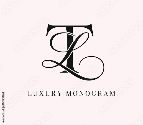 Plakat w ramie Luxury LT Feminine Monogram Logo
