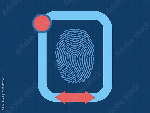 Blue fingerprint icon digital identity security system high resolution picture