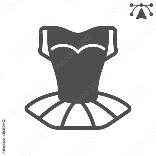 Cuadro en lienzo Irish dress and skirt solid icon, saint patrick day concept
