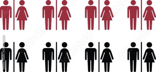 Of business people with red and black arrows, upward and downward trends red arrows upward trend des