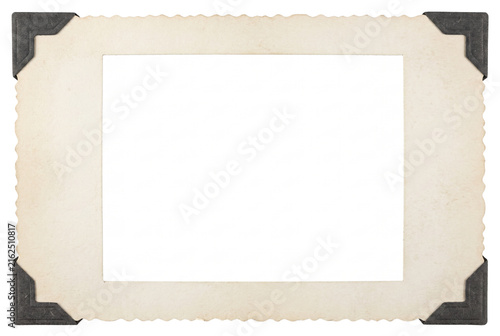 Fotografie Antique Scalloped Border Picture Mat with Dark Mounting Corners
