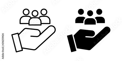 Obraz na płótnie Customer care icon simple symbols bundle