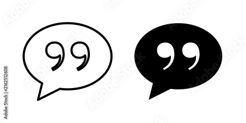 Quote Mark icon simple symbols bundle