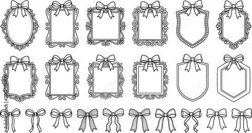Elegant Frames with Ribbon Bow Designs