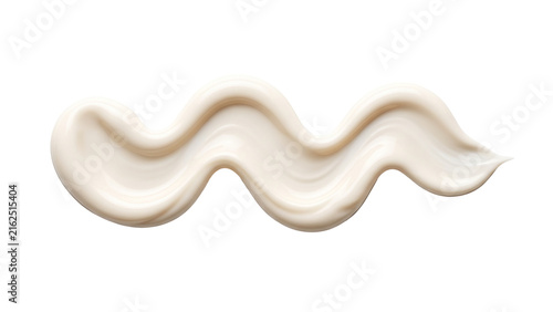 A smooth sunscreen cream forms a continuous sculptural wave with rounded ridges and realistic creamy consistency, isolated on white for sun-care advertising, skincare packaging, and beauty campaigns.