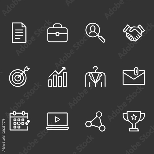 Business Managemnet Icon New Design Black And White	