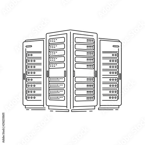 Server Racks Data Storage and Processing Infrastructure.