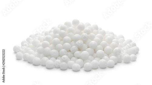 White round small tapioca pearls raw ingredients pile for cooking asian dessert.