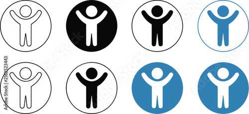 Blue and white gender symbols on white background, male female des