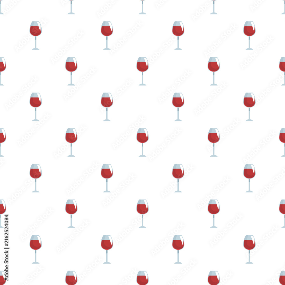 Naklejka premium Red wine glasses filling a repeating pattern on a white background