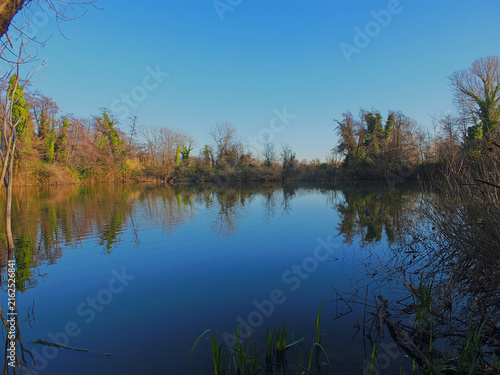 Quadro su tela view of some small lakes called bozi di saudino in Sarzana, Italy