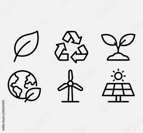 ecology icons set