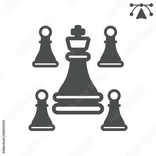 Картината върху платно Chess stalemate solid icon, chess game concept