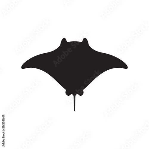 Stingray Manta ray silhouette. vector illustration