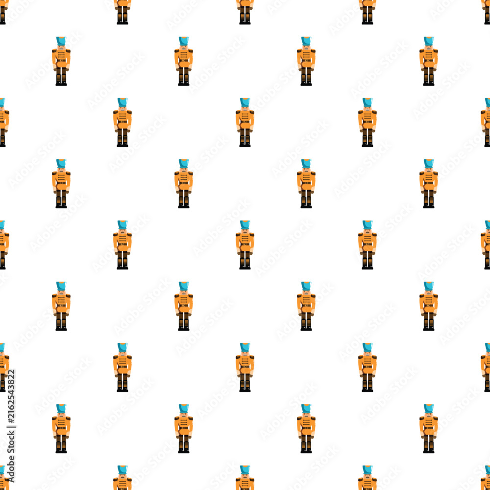 Fototapeta premium Nutcracker toy soldiers repeating in a seamless christmas holiday pattern