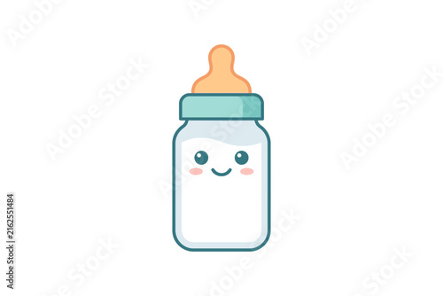 Foto Cute Baby Bottle Kawaii Vector Illustration