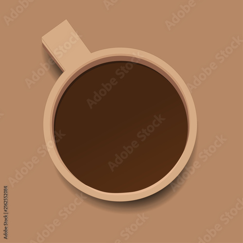 illustration of a cup of coffee aerial view
