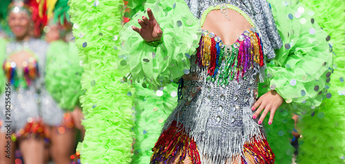 A woman in costume dancing on carnival, dancers during the carnival