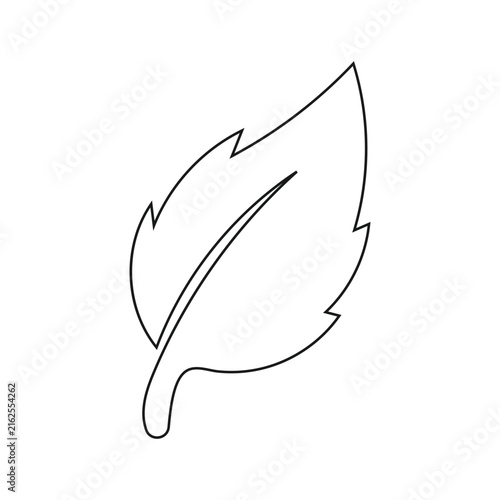 Minimalist line art leaf icon representing nature and ecology