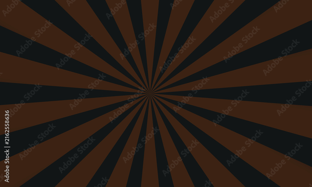 Obraz premium Abstract background featuring a dark sunburst pattern with alternating rays of black and deep earthy brown colours
