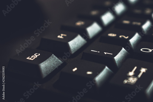 Konstfotografi Close-up of a black computer keyboard, shallow depth of field, Bengaluru, India
