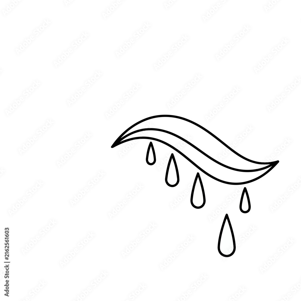 Naklejka premium Leaf with dripping water drops