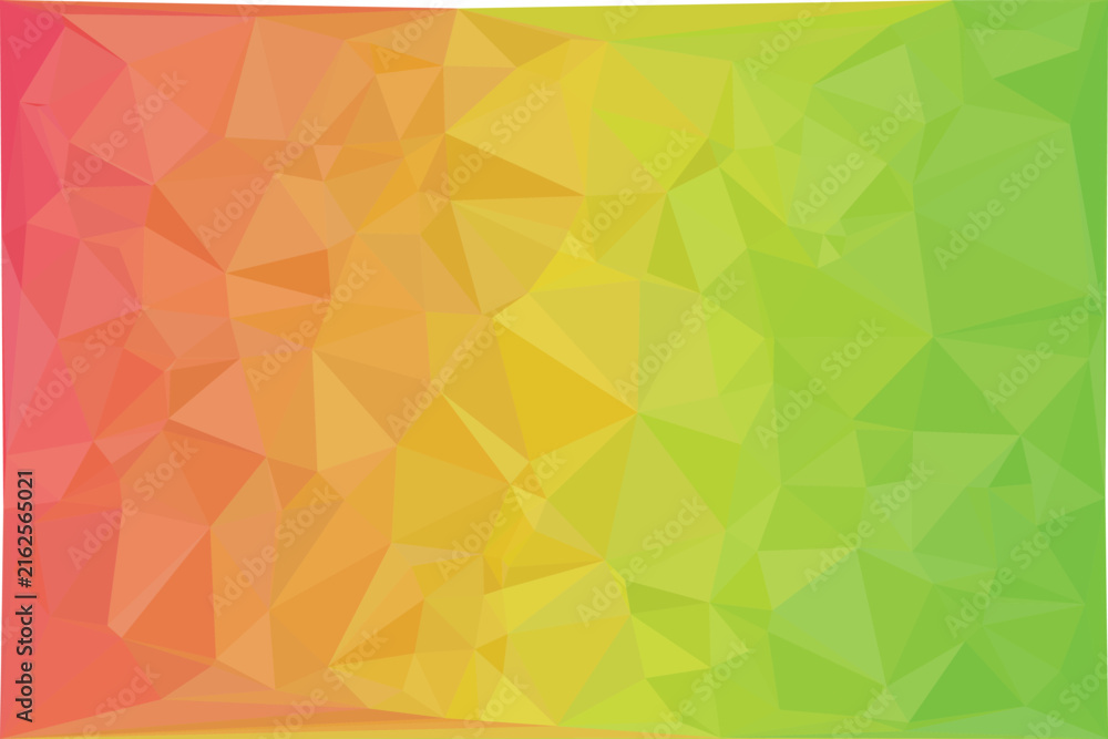 Fototapeta premium Low poly geometric background, with red, orange, yellow, and green, gradient triangles, isolated, on a white background_2.eps