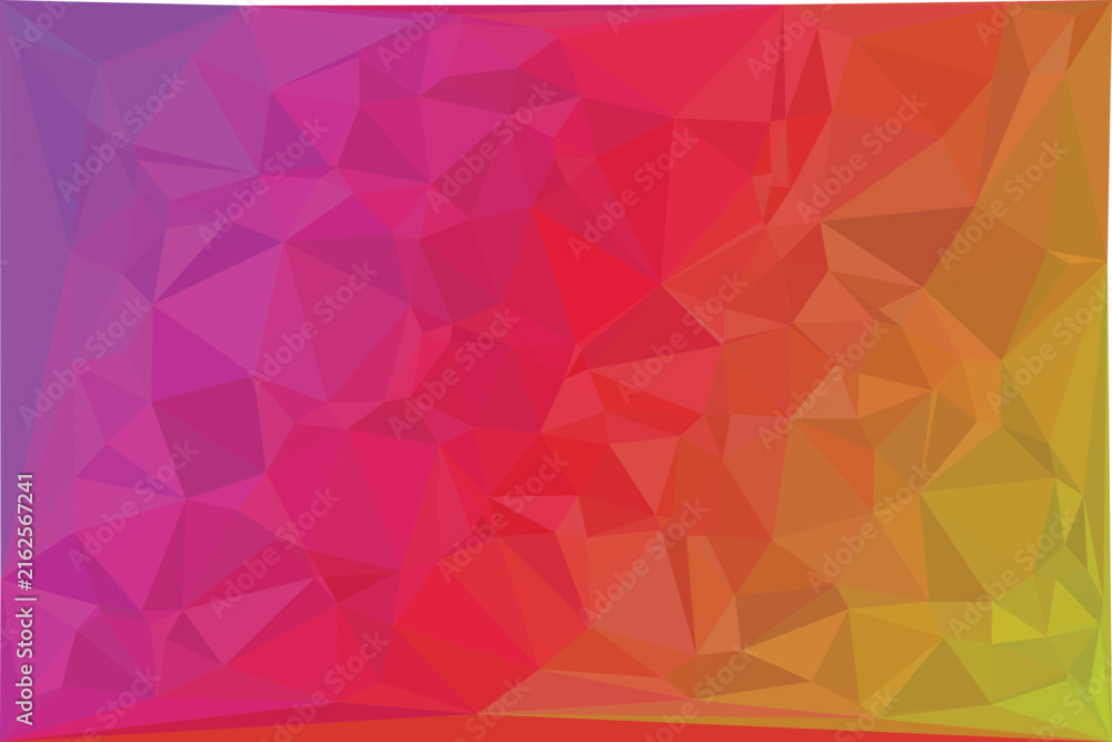 Obraz premium Low poly geometric background, with a gradient, transition from purple, to red and, yellow, isolated on, a white background.eps