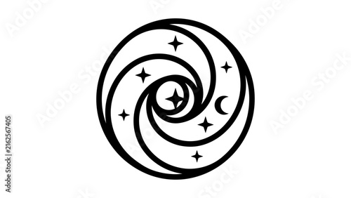 Minimalist Spiral Galaxy Vector Illustration