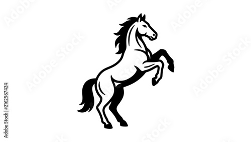 Minimalist Rearing Horse Vector Illustration