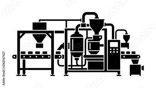 Automated Factory Production Line Icon Set