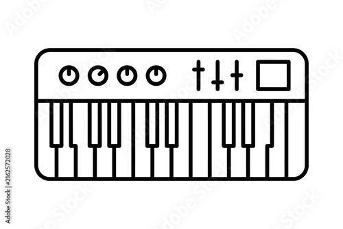 Bild auf Leinwand Minimal MIDI Keyboard Vector Icon