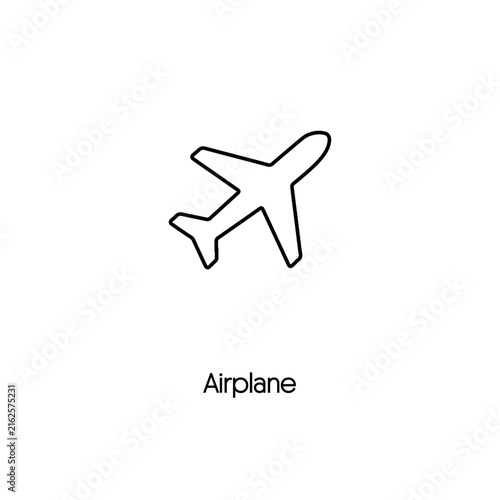 Airplane Icon Vector, Flight Travel Symbol, Aviation Illustration
