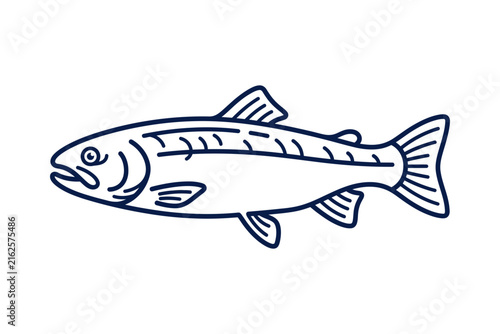 Minimalist Salmon Fish Vector Illustration