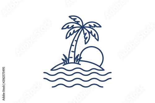 Tropical Island Palm Tree Icon