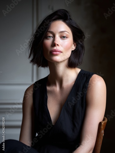 Glamorous Beauty Portrait of a Fashion Model with Stunning Features