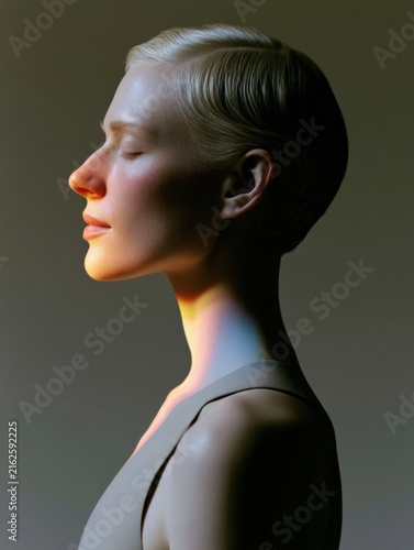 Artistic Portrait of a Mannequin with Neutral Facial Expression