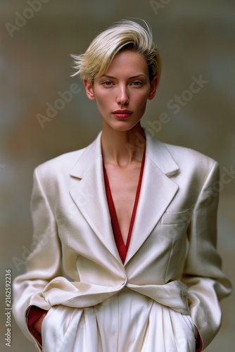 Elegant Fashion Model Showcasing Haute Couture and Stunning Makeover