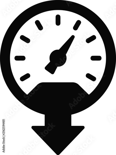 Halloween silhouette of a pressure gauge against a stark background symbolizing declining festive spirit during the spooky season