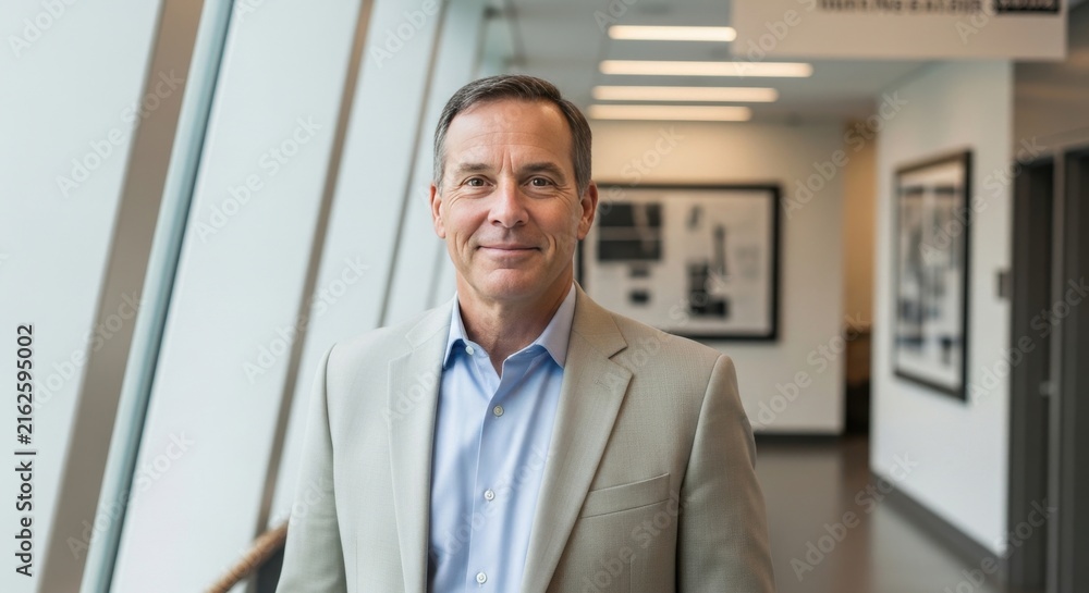 Fototapeta premium Portrait of a confident middleaged businessman in a modern office