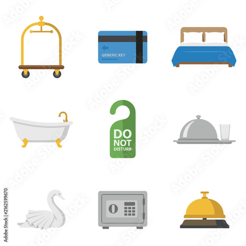 Hotel service icons collection for hospitality and travel branding